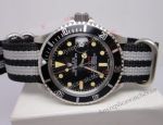 Rolex Submariner Antique Replica Watch Black Face Black Nato Strap